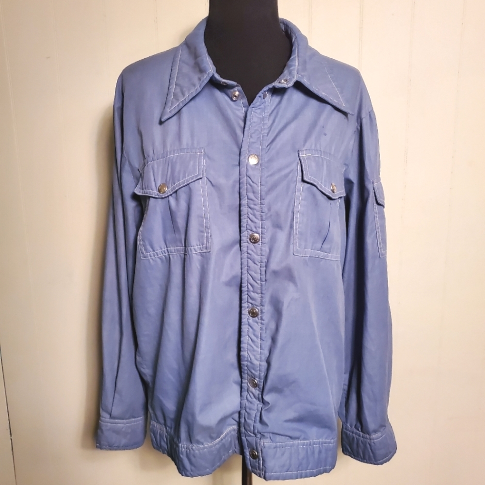 Vintage Obermeyer Men's Blue Shacket Shirt Jacket L